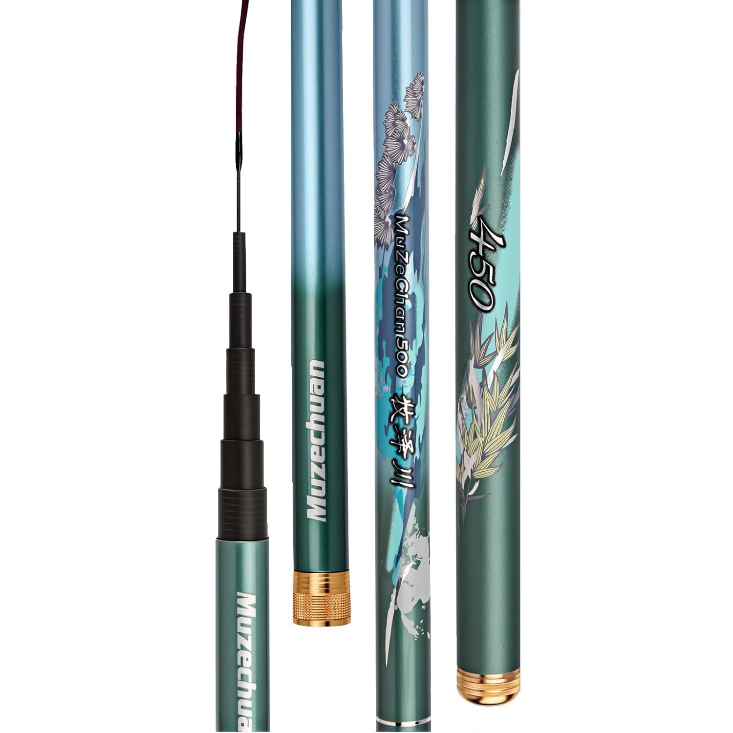 HUSHDML Telescopic Carbon Fishing Rod 2.7m to 6.3m Ultralight Super Stiff Hand-held fishing rod for Rivers, Lakes, Reservoirs, Streams and Ponds(2.7m)