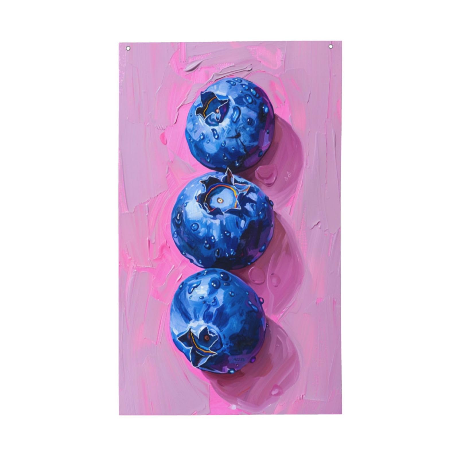 Blueberries On Pink Yard House Flags,3x5 Ft Season Greeting Banner With Grommets Indoor Outdoor Party Home Decorations