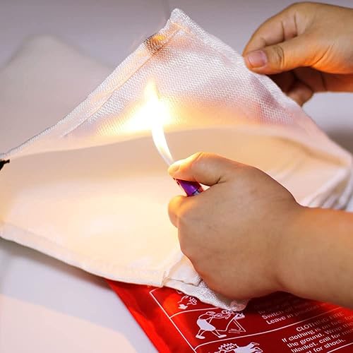 Miniatura 4 de Manta de emergencia contra incendios para el hogar y la cocina, paquete de 2 unidades de 3.3 x 3.3 pies, supresión de fibra de vidrio, ignífuga,