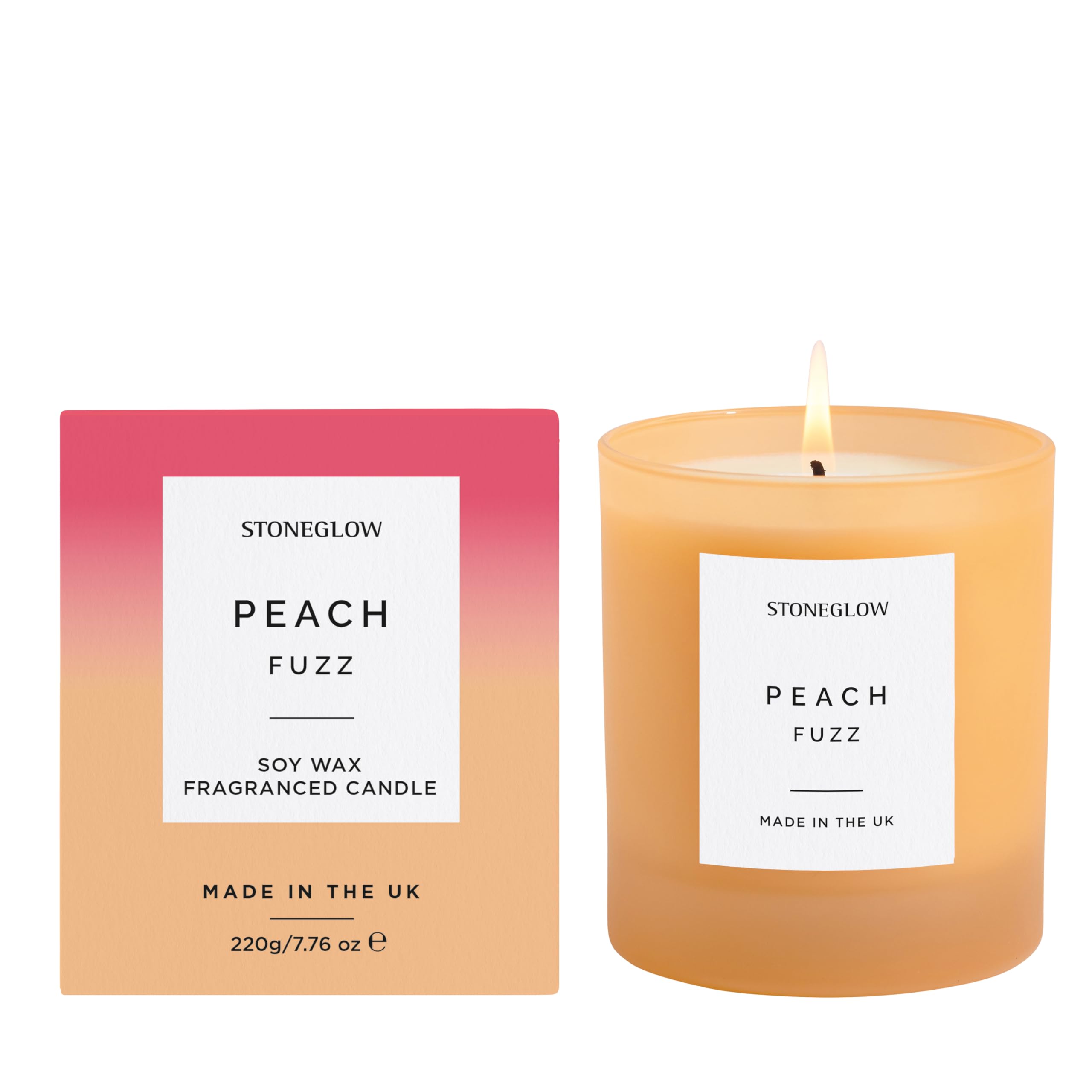 Stoneglow Sol Collection - Peach Fuzz - Soy Wax Scented Candle Tumbler (90 x 80mm) - Orange