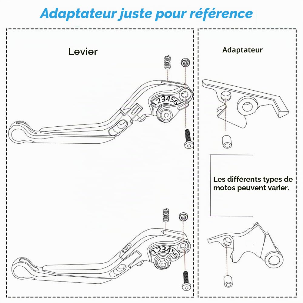 Pour MT-07 MT07 FZ07 2014-2021 levier d'embrayage de frein accessoires de moto CNC pliage poignée réglable saillie Noir