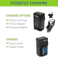 Vista 6 de Wasabi Power Batería (paquete de 2) y cargador para Canon LP-E12 y EOS M, EOS M10, EOS M50, EOS M50 MII, EOS M100, EOS M200, EOS Rebel SL1