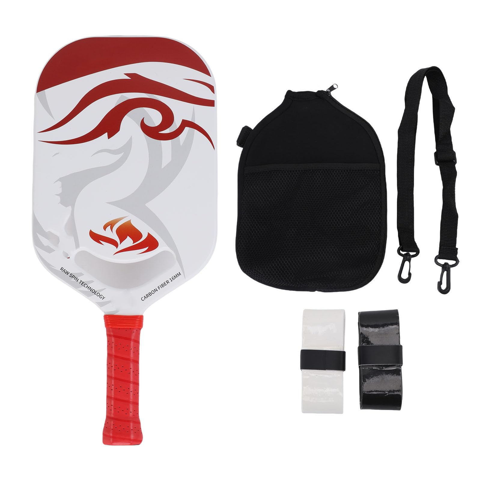Alomejor Restenza Pickleball Leggera a Paddle in Fibra di Carbonio da 16 Mm con Modello di Drago per Principianti Professionisti