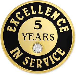 PinMart Gold Plated Excellence in Service 5 Year Award Lapel Pin - coolthings.us