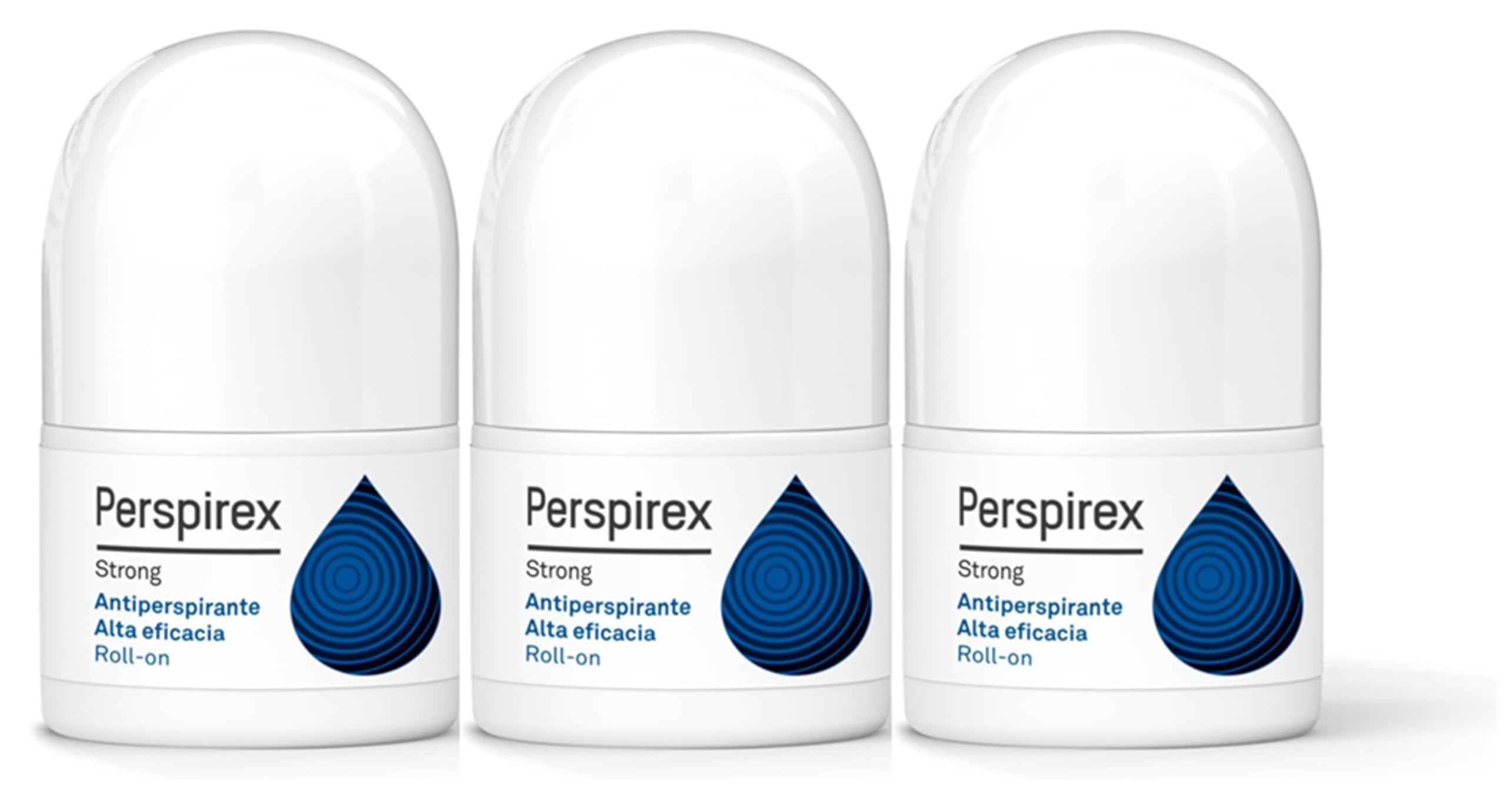 Perspirex ® | Strong | Desodorante Antitranspirante Axilas Roll On con Elevada Eficacia y Efectividad Anti Sudor hasta 5 días | Para Personas que Sufren de Sudoración Severa | 20 Ml x 3 pack