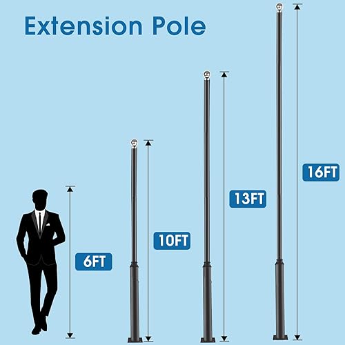 Miniatura 9 de Poste de luz de calle de 10 pies de alto, poste de luz solar para exteriores con base, subensamblaje de postes de luz de calle para patio trasero,