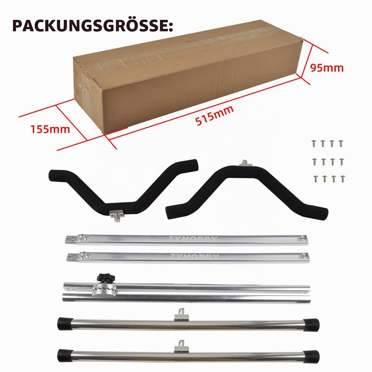 RC Flugzeug Display Stand Multifunktions-Halterung für RC Modell 106 × 51 × 35 cm (Schwarz)