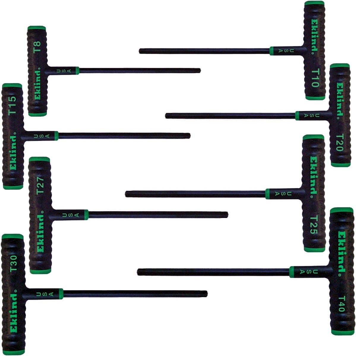 Eklind Tool 68688 Power-T Handle TORX Star Key Set, T8-T40, 8 Pieces
