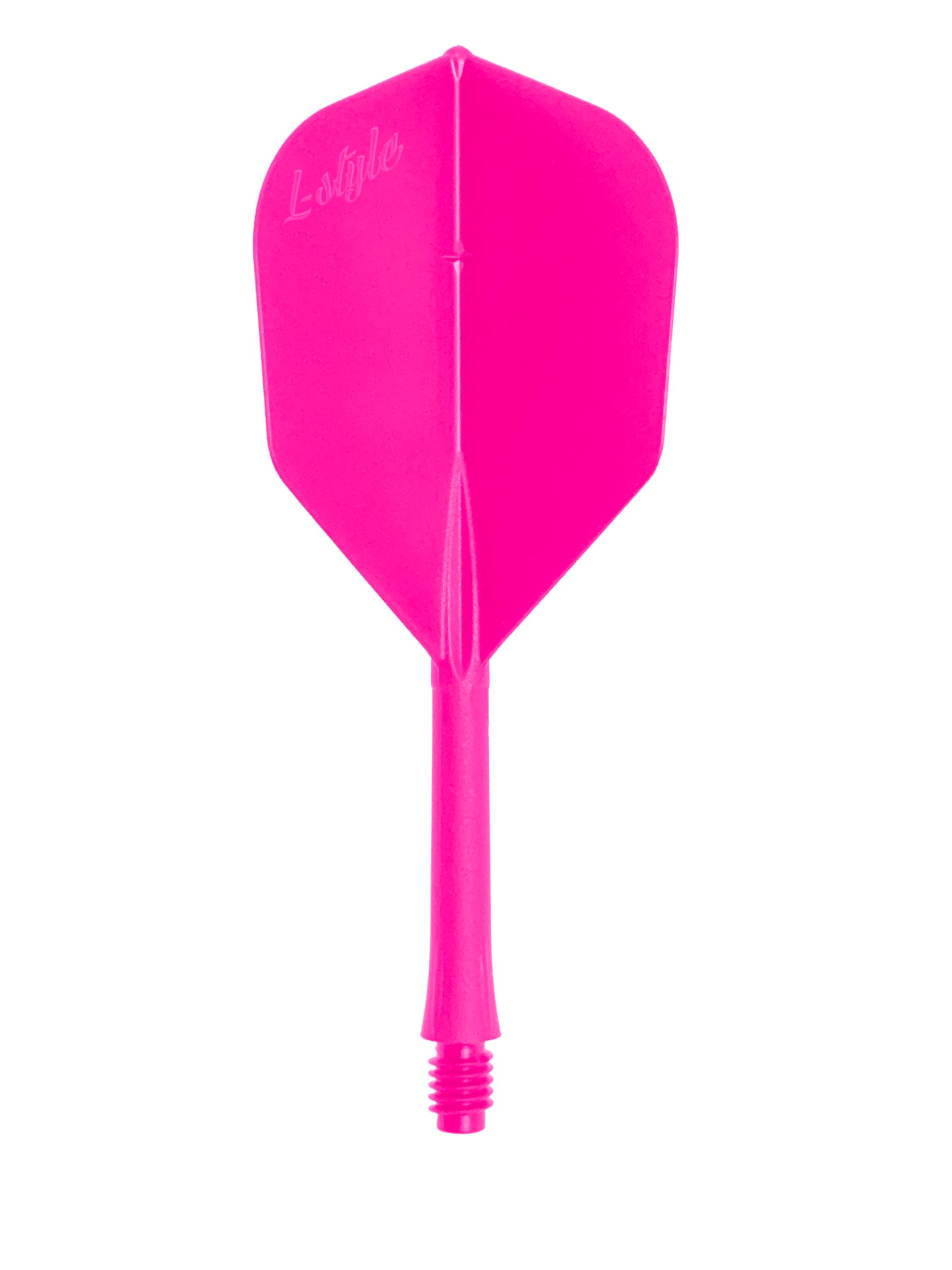 L-style BarFlight 2BA Dart Flight with Integrated Shaft – L3 Shape – 26mm (260) – Neon Pink - 1 Set (3 Flights)