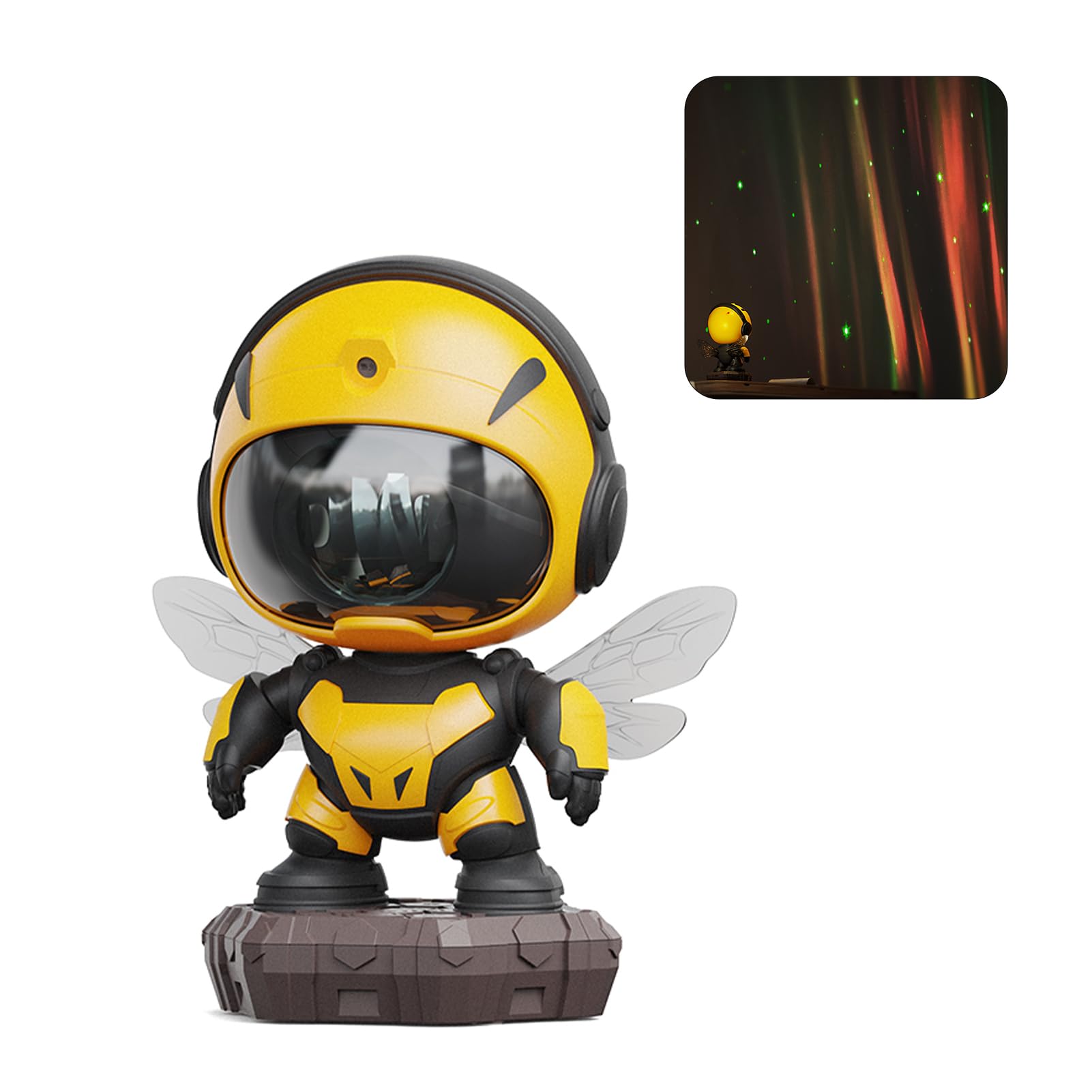 Lampki nocne, projektor gwiazd, pszczoła, mecha, nastrojowa lampa z pilotem zdalnego sterowania, regulowany kąt projekcji, 2 tryby pomiaru czasu, do domu, sypialni, pokoju gier, dekoracja na urodziny