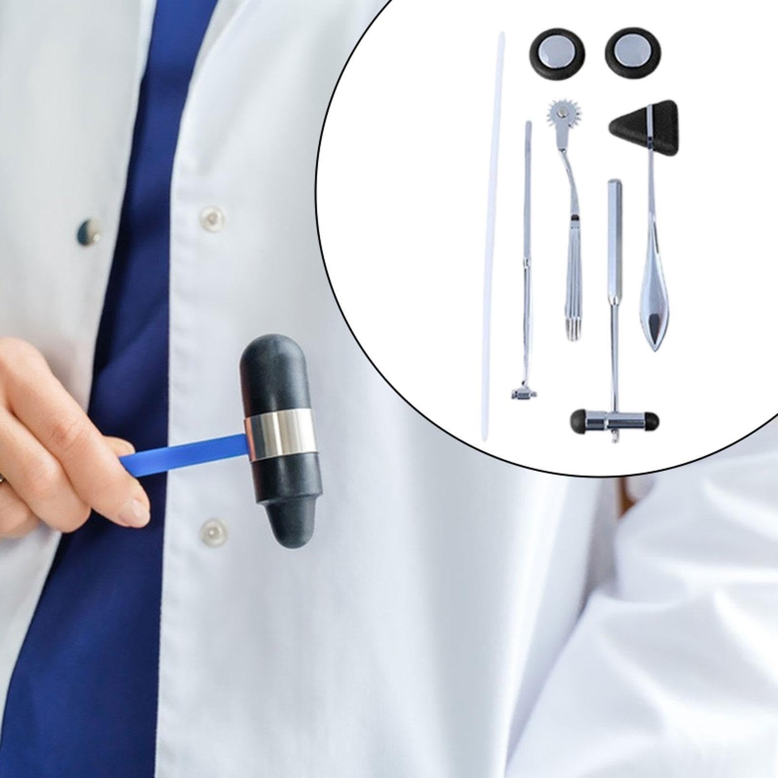 predolo Juego de percusión neurológica, accesorio para enfermeras, herramienta de diagnóstico médico para pruebas clínicas, martillos para, Negro