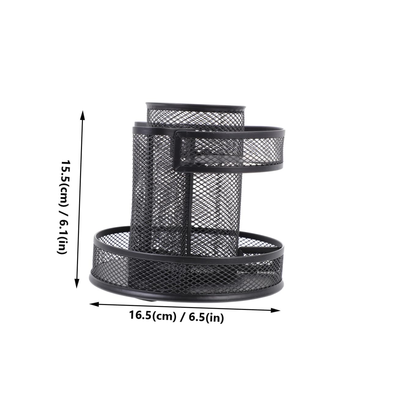 TOPBATHY Porte-stylos Rotatif en Fer Noir, Boîte de Rangement Bureau