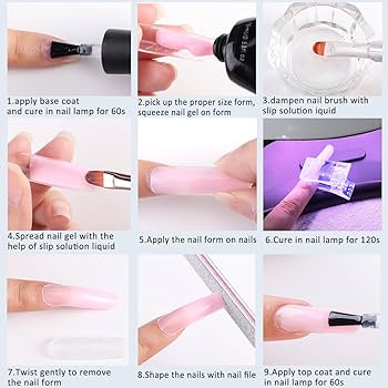 Amazon.com : Fcozpjk Poly Extension Gel Nail Kit, Clear White Pink