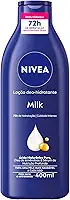 NIVEA Loção Deo-Hidratante Milk 400ml - Hidratação e nutrição profunda por 72h para uma pele macia e suave