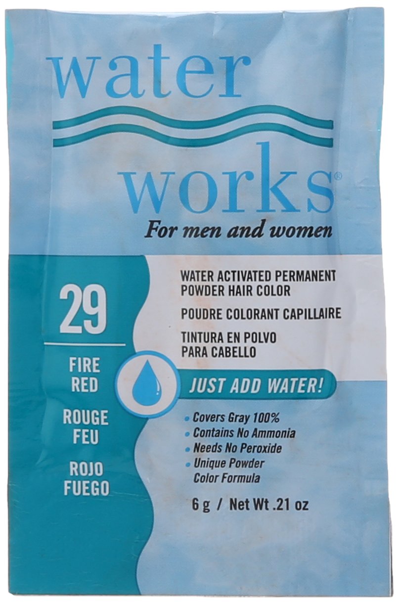 Water Works Water Activated Permanent Powder Hair Color for Men and Women, #29 Fire Red image 3