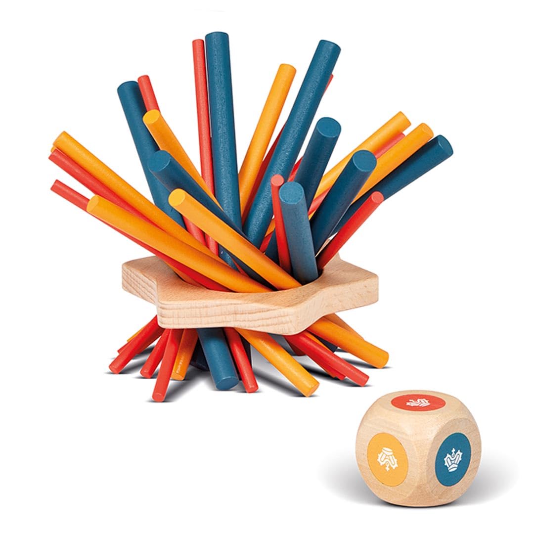 Dal - Star Shanghai Wooden Skill Game Suitable for Adults Teens and Kids Ages 5+, Brown, Small