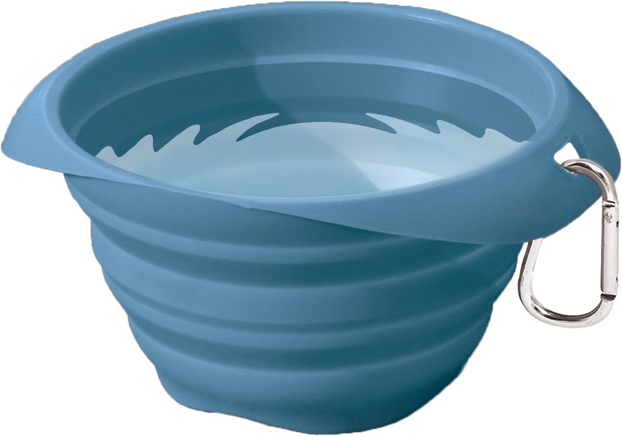Collaps-A-Bowl for Dogs - Collapsible Travel Dog Bowl for Outdoor Adventures - Food-Grade Silicone - Lightweight & Foldable - Includes Carabiner - Dishwasher Safe - BPA-Free - 24 oz - Blue
