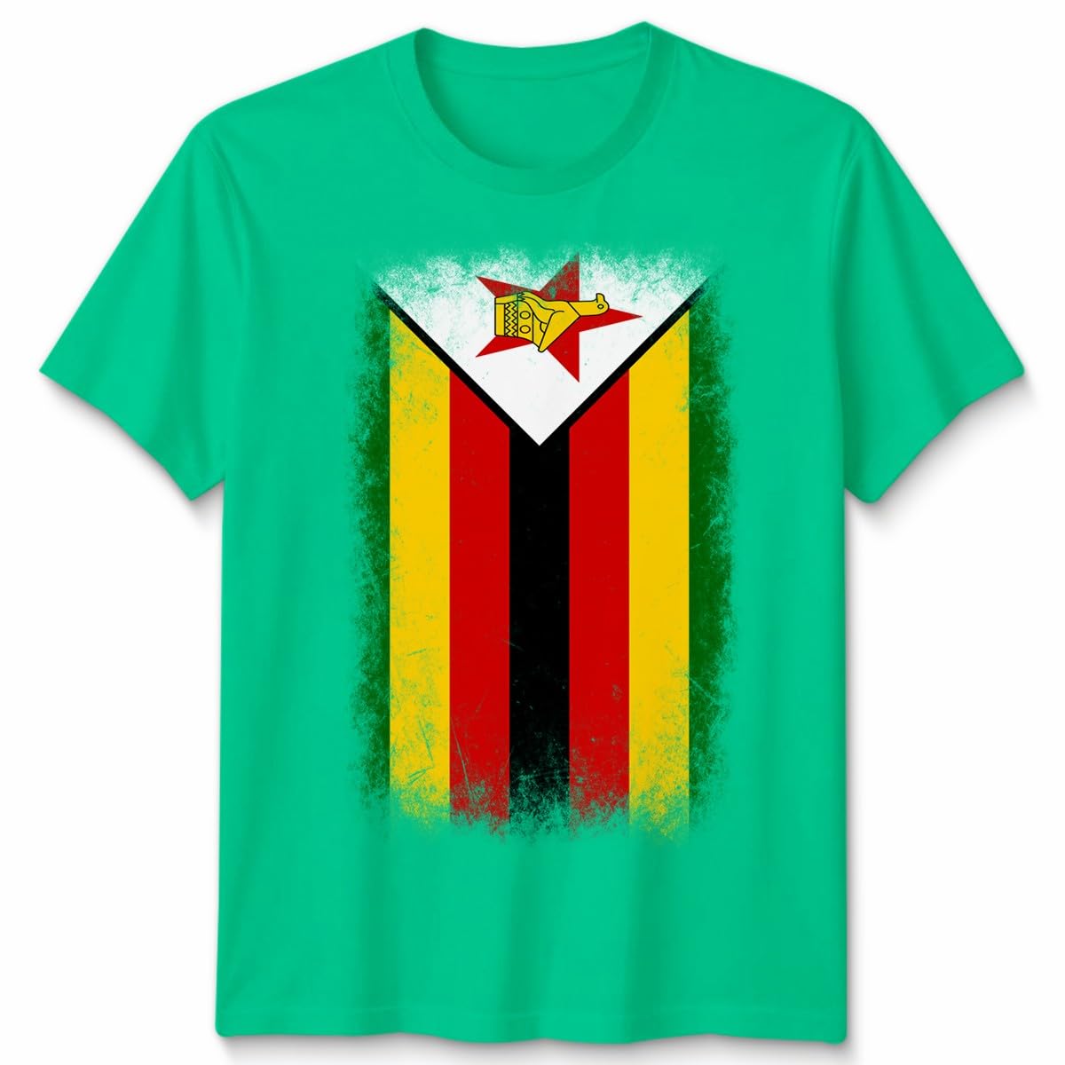 D&T Zimbabwe Faded Flag Unisex T Shirt Zimbabwean Football Jersey Gift Unisex 2XL Kelly Green