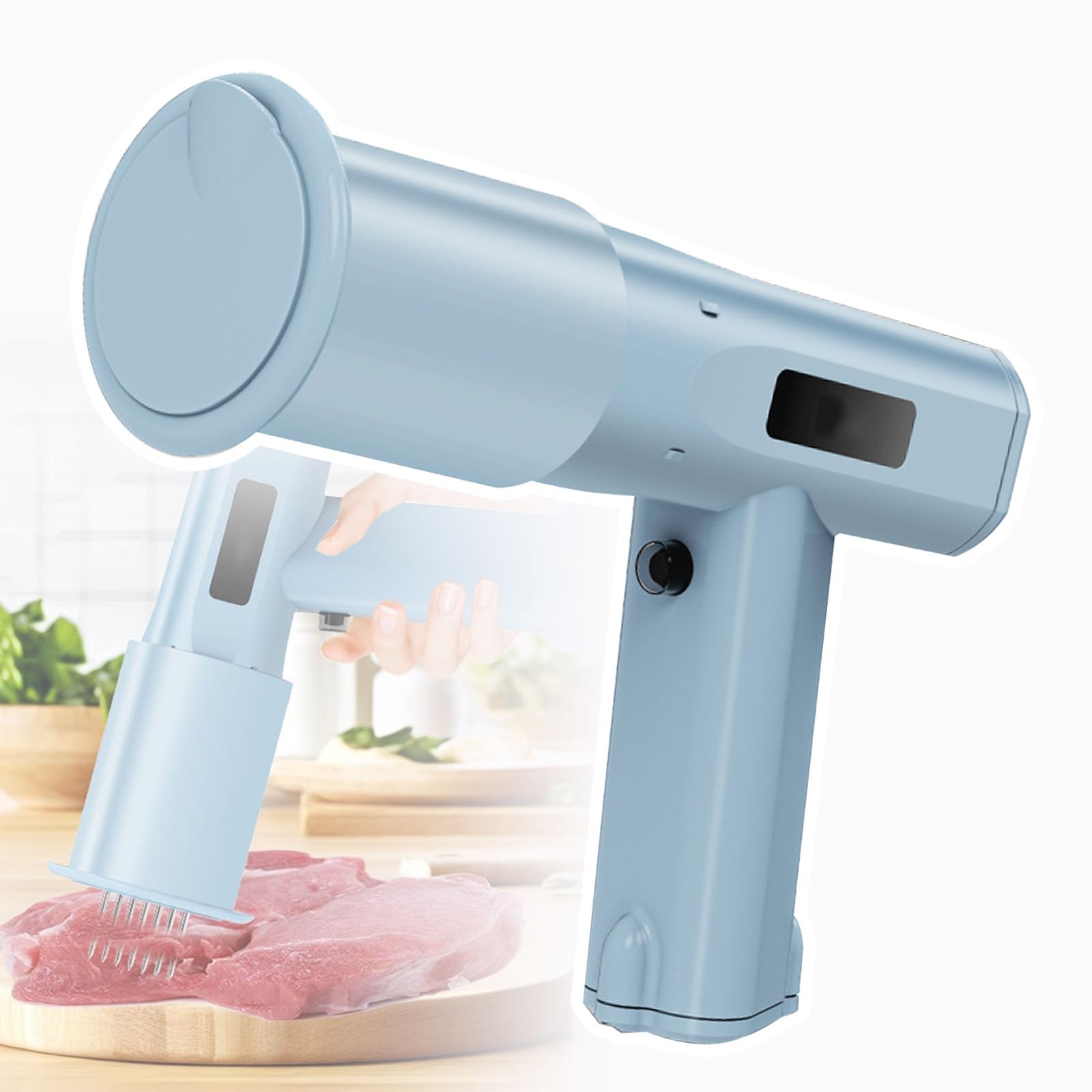 Elektrischer Fleischklopfer mit Edelstahlnadeln, Piercing 5000 Mal pro Minute, unverzichtbares Küchenwerkzeug zum Zartmachen von Fleisch und Marinaden