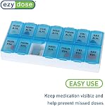 Ezy Dose Weekly (7-Day) AM/PM Pill Organizer, Medium Case, Colour May Vary | Daily Vitamin & Supplement Medicine Planner, Pop-Up Lids, 2 Times a Day Compact Pill Holder, Travel-Friendly, BPA-Free