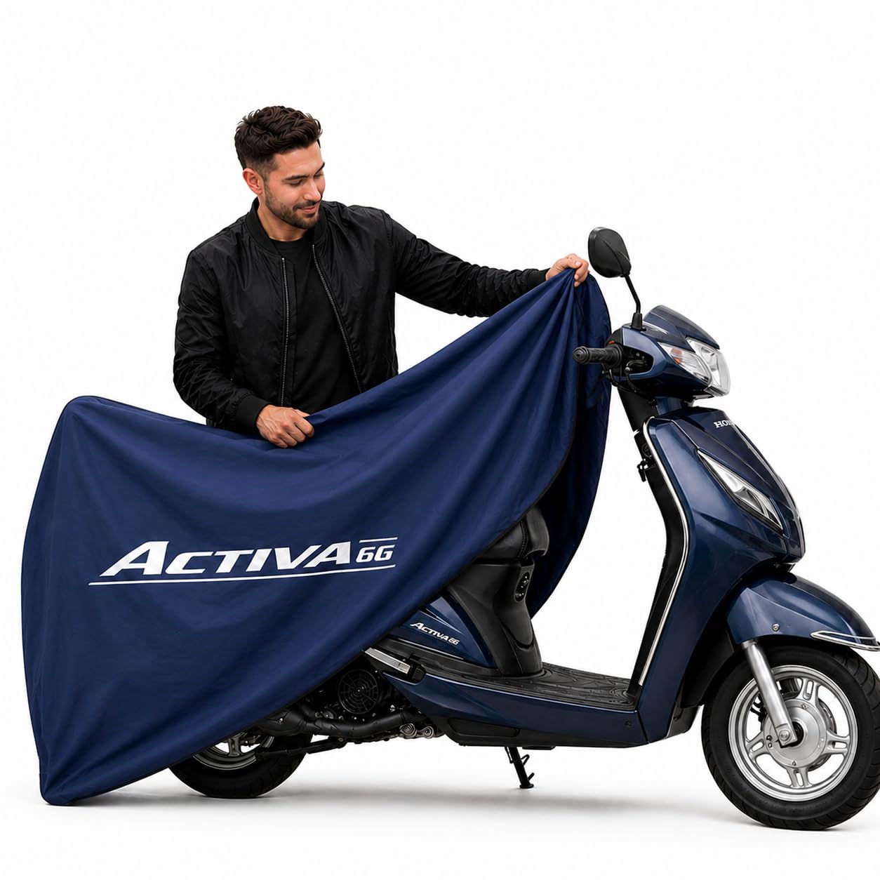 Kayme Motorcycle Cover Waterproof Heavy Duty All Weather, Quad 4 Wheeler Cover Sun Rain Snow Protection (Blue, Activa 6G)-image-21