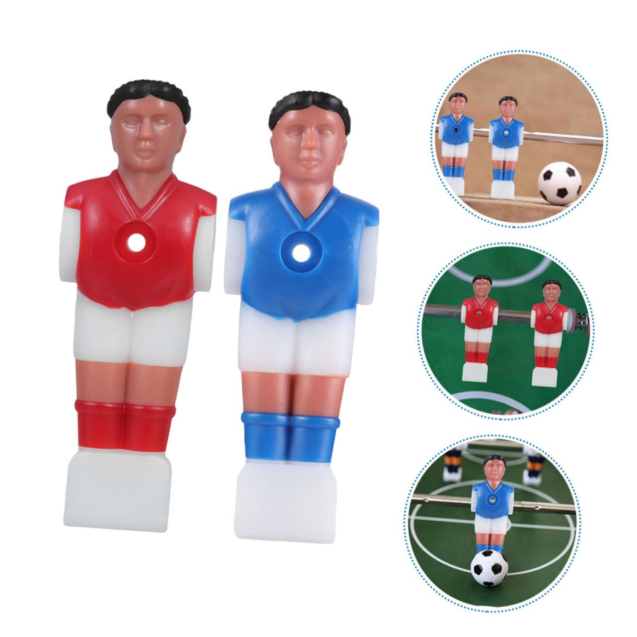 POPETPOP Set 12 Giocatori Calcio Balilla Rosso e Blu in Plastica Resistente, Figure Sostitutive Per Tavolo Da Calcio Balilla, Accessori Per Gioco Indoor e Famiglia