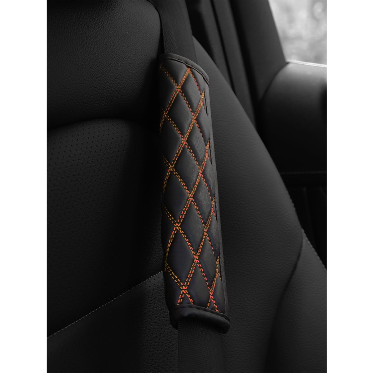 Bittwee 2-Pack Car Seat Belt Covers - Breathable Mesh Shoulder Pads For Comfort & Safety, Universal Fit For SUV, Truck, RV (Black)