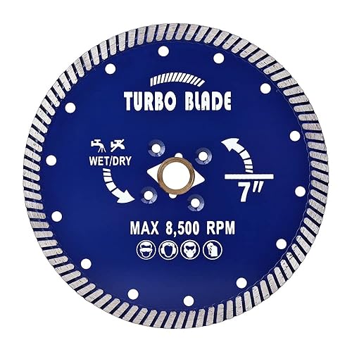Hoja de diamante turbo de 7 pulgadas de diamante para azulejos de porcelana de mármol de granito para corte húmedoseco