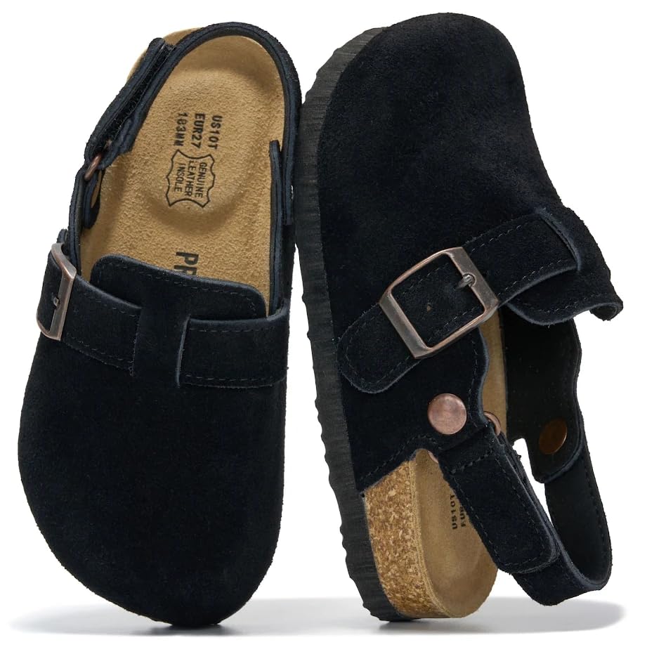 Image of Project Cloud Kids 100% Genuine Leather Non Slip Clogs with Cork Footbed