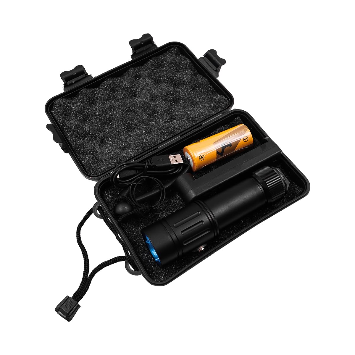 Lampe de plongée sous-Marine en mer, Lampe de Poche de plongée avec Gradation Continue, Lampe de plongée sous-Marine étanche avec Batterie Rechargeable et Chargeur