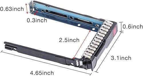 Miniatura 2 de QUEENTI Bandeja portadora de disco duro SATA SFF SAS de 2.5 pulgadas Caddy 651687-001 651699-001 para HP Proliant ML350 DL360p DL380P DL160 Gen8 G8