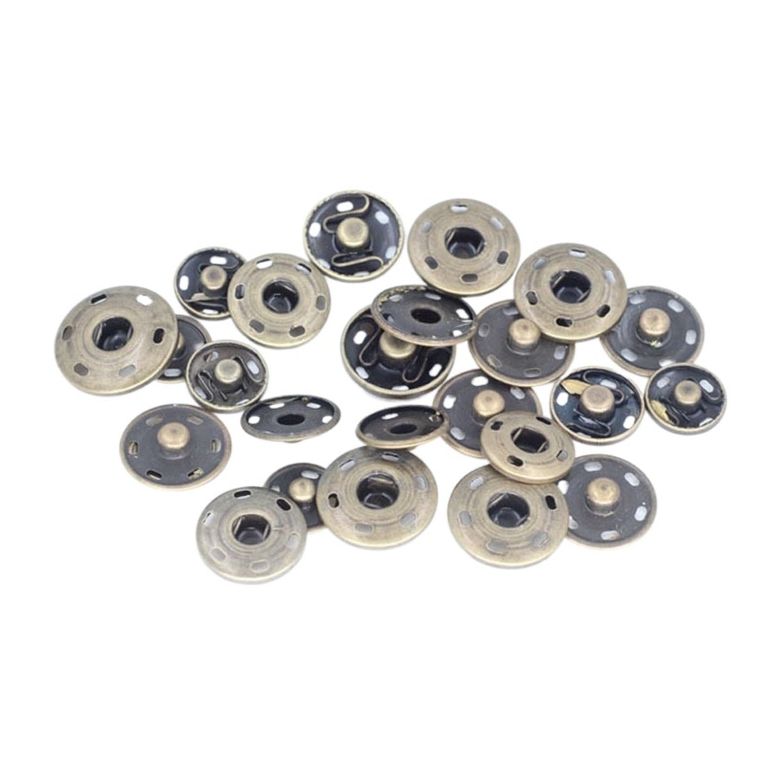 Packung mit 100 Sets Metall-Druckknöpfen for Nähen von Lederhandwerk, Kleidung, Taschen, Druckknöpfen (Size : 19mm Gold)