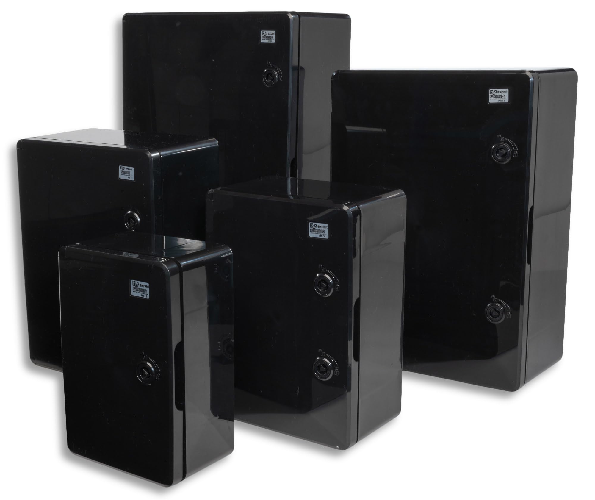 BOXEXPERT Custodia in plastica ABS, IP65, custodia a parete, custodia vuota, 500x400x180mm, nero, custodia serie Fleet
