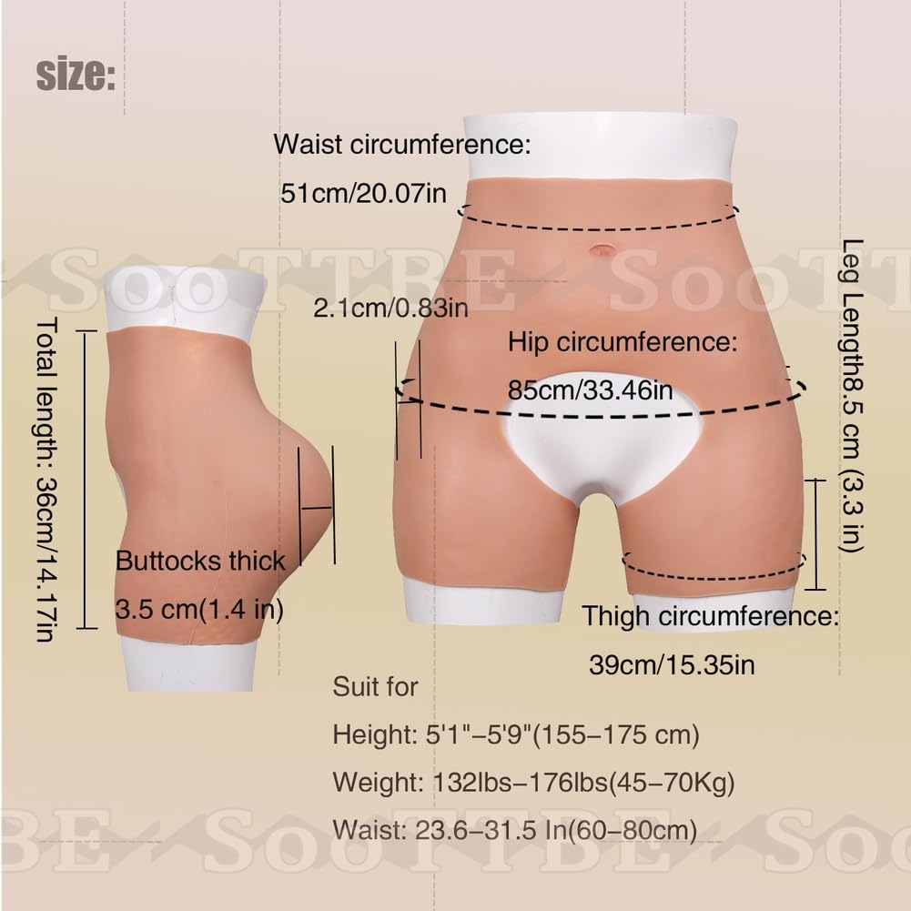 Braguitas Realistas De Silicona Abierta En La Entrepierna Panal De Miel Moldeadora De Culo Postizo Braguitas De Cintura Alta Ropa Interior Transpirable para Cosplay