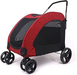 Carrinhos de cachorro para cães de grande porte Carrinho de estimação para cães/gatos/animais de estimação Carrinho de passeio para cães/gatos/animais de estimação Carrinho de bebê com rodas grandes (vermelho)