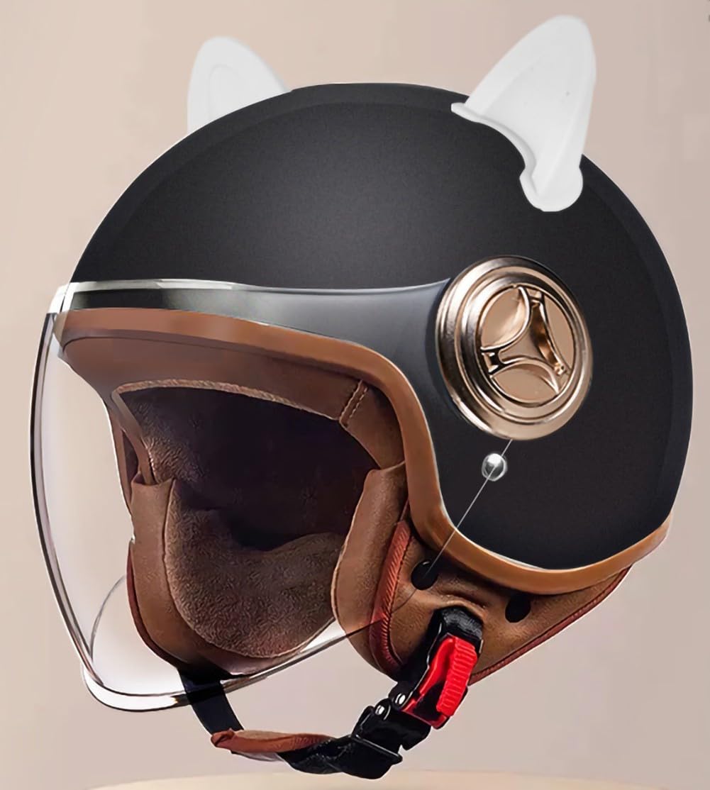 Amazon.co.jp: 猫耳オートバイハーフヘルメット男性女性フィット