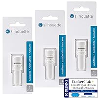 Vista 7 de Silhouette Autoblade - Juego de 3 cuchillas de repuesto para Cameo 3 y Retrato 2 con CrafterClub+50 diseños gratis