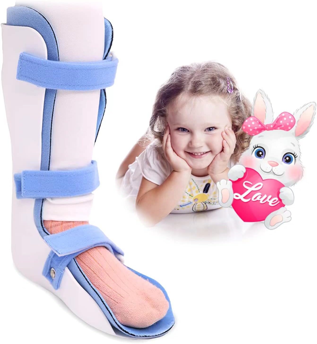 Kids AFO Drop Foot Brace Baby Ankle Foot Orthosis Night Splint for Children Toddler Pediatric Strephenopodia Support Strephexopodia Splint Walking with Shoes or Sleeping (Medium-Left)