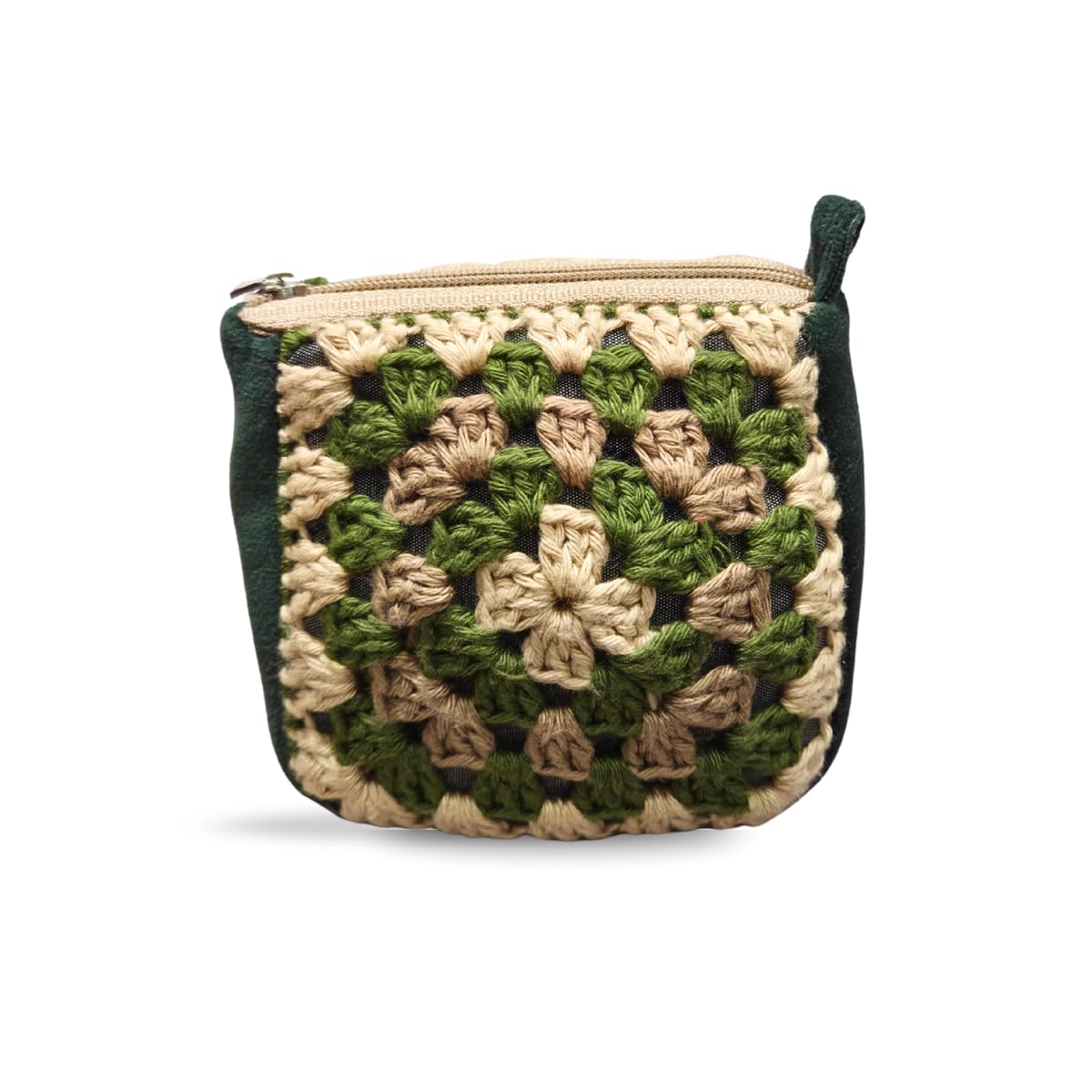 Handmade Crochet Granny Square Mini Coin Bag – Bohemian Velvet Pouch with Zipper Closure (ET0114) For Women-image-16