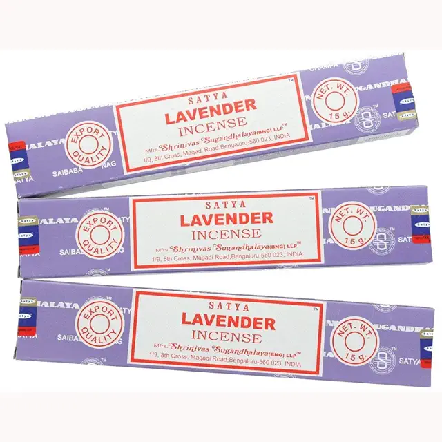 Satya Nag Champa Lavender Incense Sticks - 3 Packs | Rökelse Lavendel