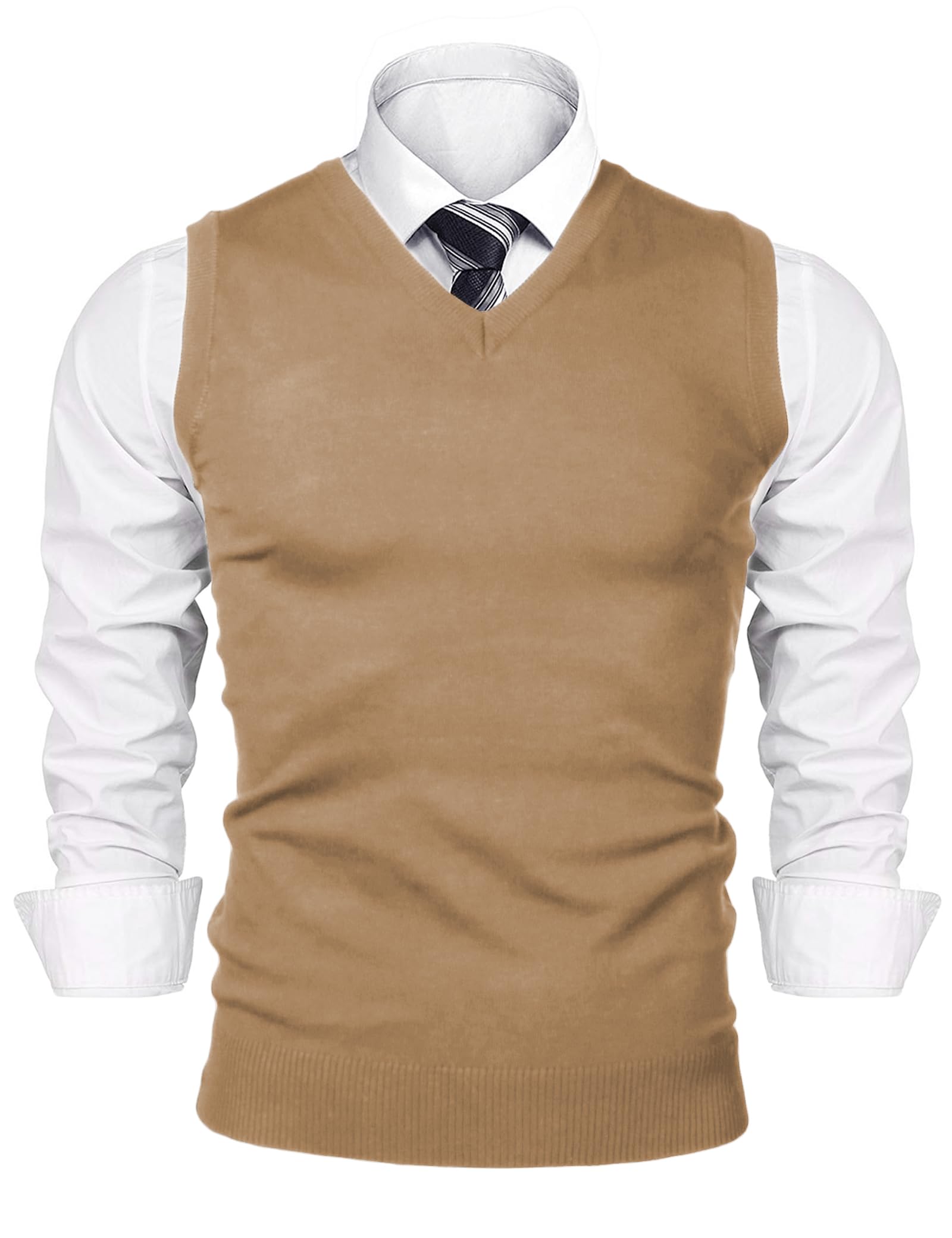 iClosam Gilet Maglione da Uomo Inverno Gilet V-Collo Cotone Casual Pullover Smanicato Maglia Sweater Felpa Men