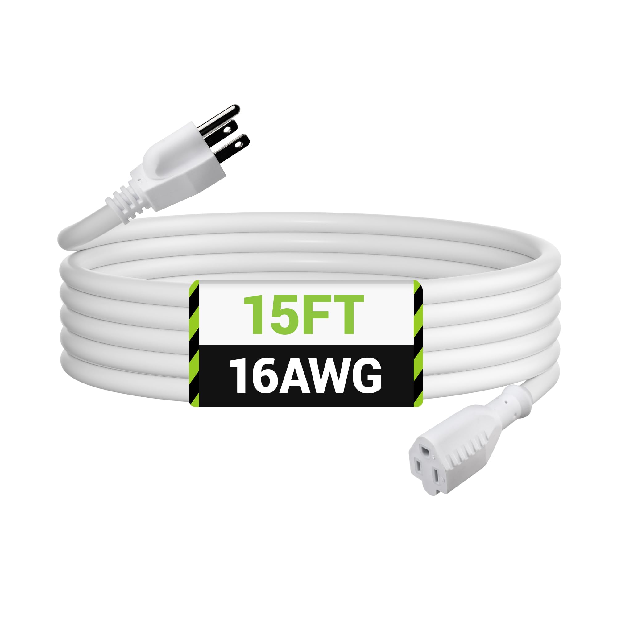 BN-LINK 15ft Outdoor Extension Cord, 3-Prong, 16 Gauge