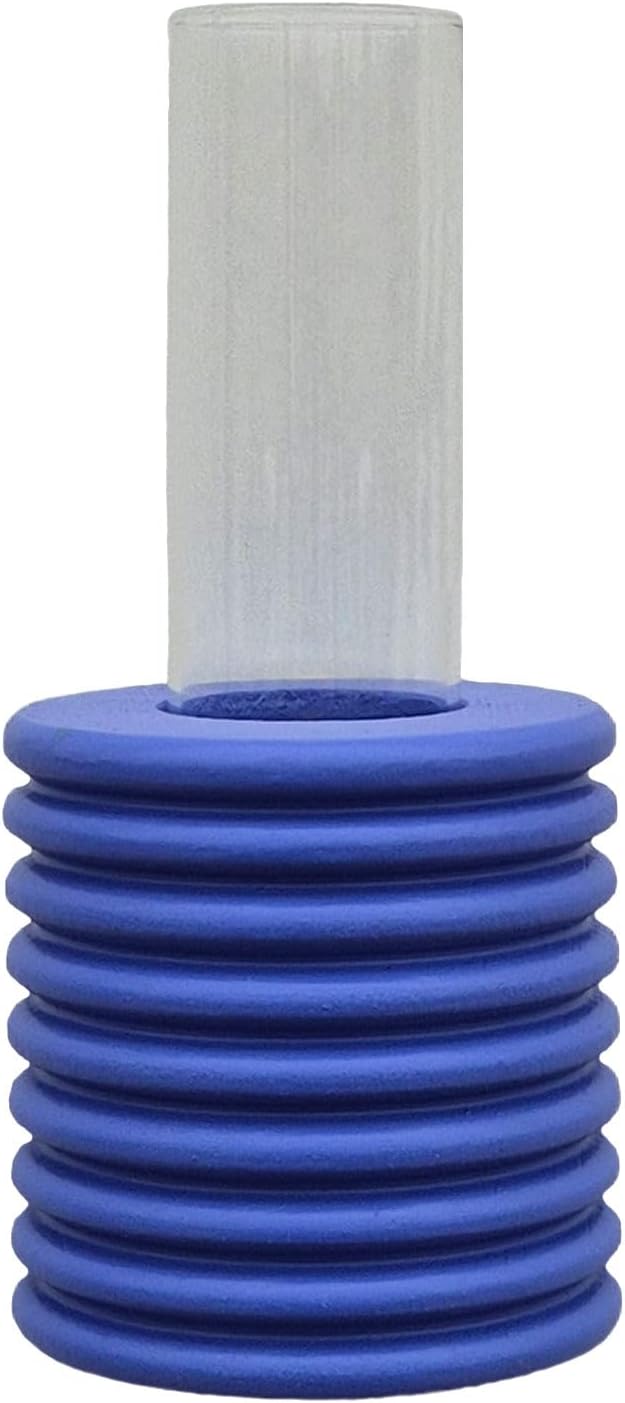 Wooden Ribble Wall Vase - Natural Wood (Blue)