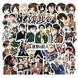 50pcs Attack on Titan Stickers for Kids Teens Girls Adult, Waterproof Vinyl Movie Decal for Water Bottle Skateboard Guitar Travel Case Bike Laptop,Car Bumper,Luggage,Phone (a)