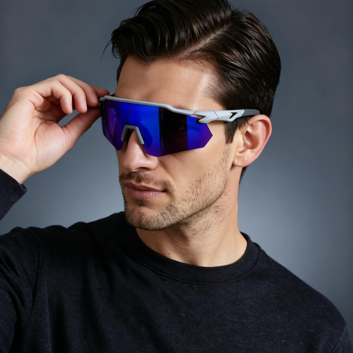 SEKKAF Gafas de sol deportivas polarizadas para hombres y mujeres, protección UV, ligeras, para correr, ciclismo, almohadillas antideslizantes para la nariz