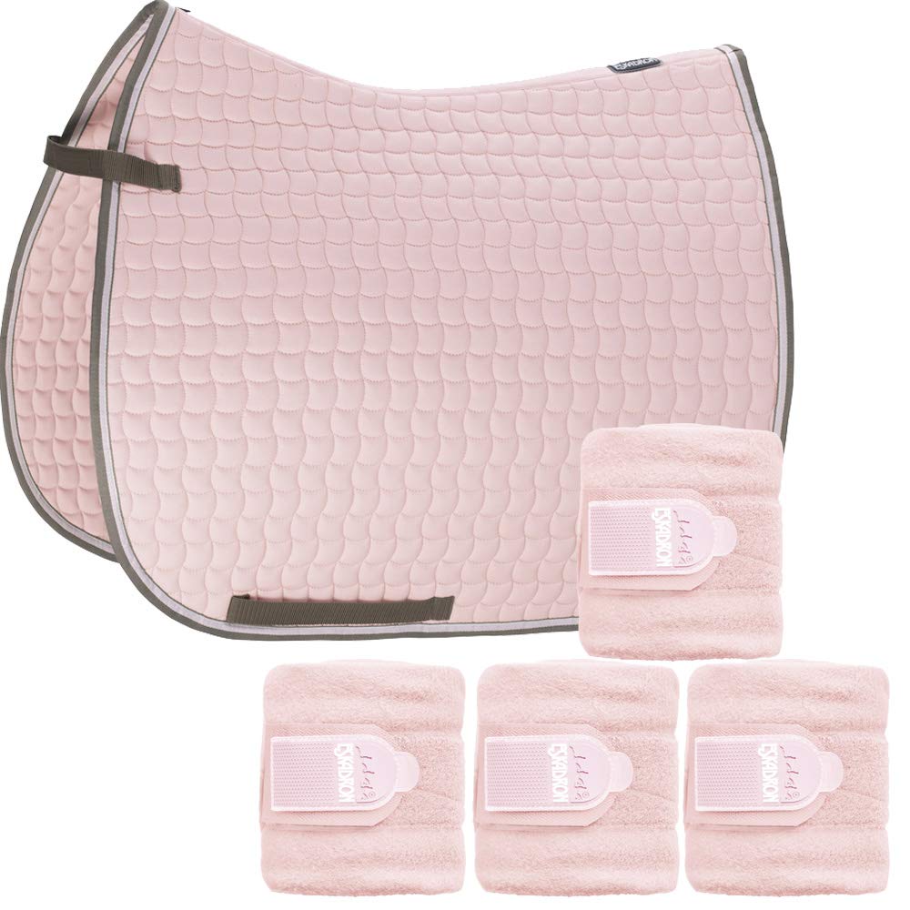 Eskadron Set Basic Cotton Schabracke mit Fleecebandagen in powderrose, Größe:Springen (SR)