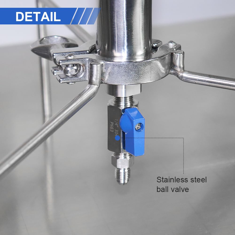 45G Vakuumkammer-Kit aus Edelstahl Closed Loop Extractor Stainless Steel Vacuum Tube Kit with Tripod for Plant Purification and Extraction, Laboratory Extraction Tanks