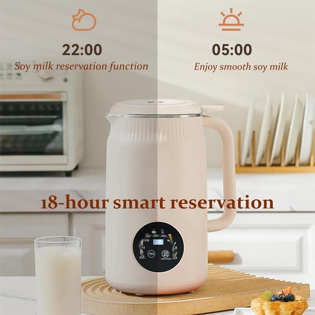 Vitamixia - Multifonction 8-En-1 Pour Préparer Du Lait Végétal, 1200 Ml Des Jus & Bien Plus Vitamixia Lait Vegetal, Départ Différé, Autonettoyage, De Jus Pour Avoine, Soja, Noix, Fruits