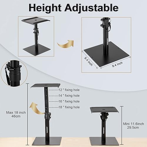 Miniatura 3 de Juego de 2 soportes de altavoz para monitor de estudio de escritorio