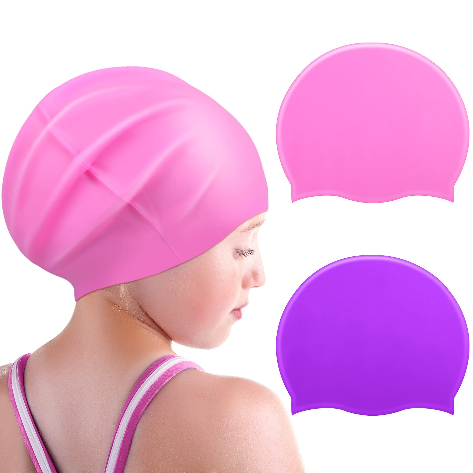See full amazon price history chart for 2 Pack Kids Large Swimming Cap for Long Hair Waterproof Silicone Swim Cap for Long Braids, Dreadlocks and Long Curly Fluffy Hair Girls Toddler Boys, Age 4-8(Pink, Purple,Small) 2 Pack Kids Large Swimming Cap for Long Hair Waterproof Silicone Swim Cap for Long Braids, Dreadlocks and Long Curly Fluffy Hair Girls Toddler Boys, Age 4-8(Pink, Purple,Small) (B09X18SST4) Amazon Price History, Amazon Price Tracker